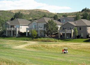 Plum Creek Golf Community, Castle Rock, CO. Golf course and homes at Plum Creek Golf Community